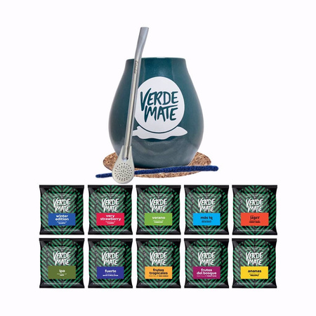 Set Regalo Navidad - Yerba Verde Mate Green 10 x 50 g (500 g) + Accesorios