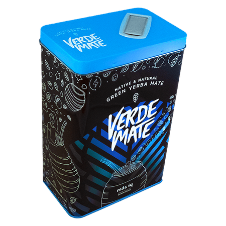 Yerbera – Lata metálica + Verde Mate Green Más IQ Tropical 0,5 kg