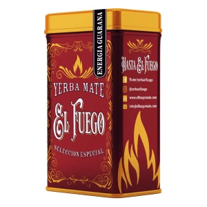 Yerbera – Lata metálica + El Fuego Energia Guarana 0,5 kg
