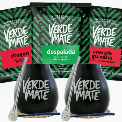 Yerba Mate Set calabaza + bombilla para dos