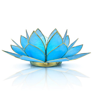 Portavelas "Lotus Flower" - azul