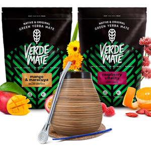 Verde Mate juego yerba mate cerámica calabaza bombilla