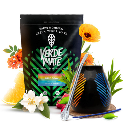 Set de Yerba Mate Verde Mate 400g 0,4kg Calabaza + Bombilla