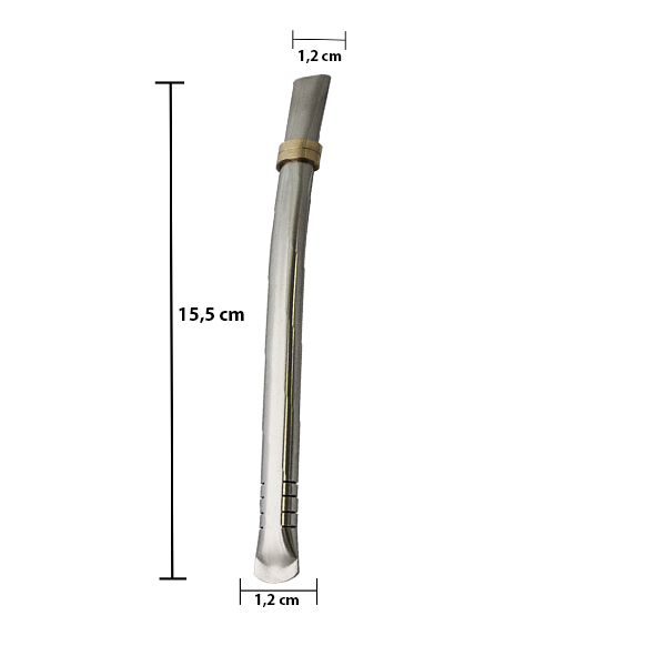 Bombilla Yerba Mate Moderno INOX Plata Cebador