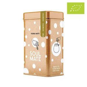 Yerbera – Lata metálica + Soul Mate Orgánica Siempre 0,5 kg
