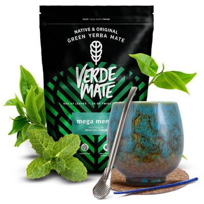 Set de Yerba Mate Verde Mate 500g 0,5kg Calabaza + Bombilla