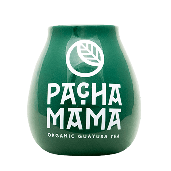 Mate de cerámica con logo Pachamama (verde) 350 ml