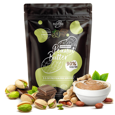 Nustino – Mantequilla de cacahuete en polvo – Pistachio & Chocolate (sin azúcar añadido) 400 g