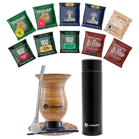 Set de Yerba Mate 500g calabaza 10x50g termo