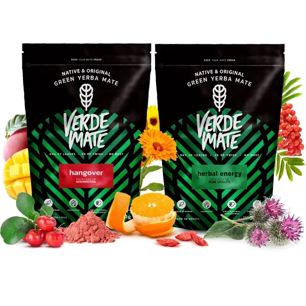 Set de Yerba Mate: Verde Mate Herbal Energy + Hangover 2x500g