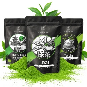 Set de 3 tés matcha ecológicos de Japón: ceremonial + premium + culinario