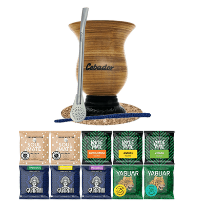 Set de Yerba Mate 10x50g Calabaza + Bombilla