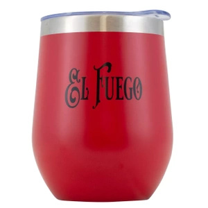 TermoLid – mate térmico para yerba mate con tapa – El Fuego (rojo) – 350 ml