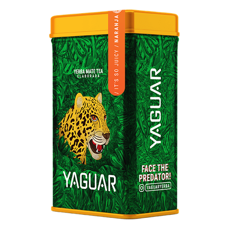 Yerbera – lata con Yaguar Naranja 0,5 kg