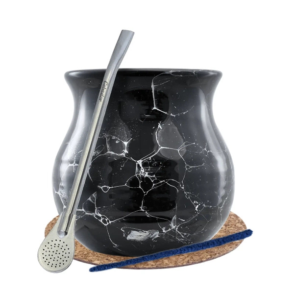 Yerba Mate Matero Set Calabaza Bombilla 19cm