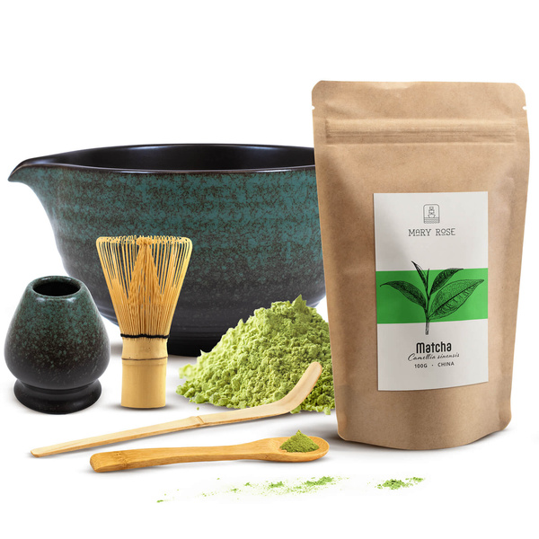 Juego para preparar té matcha: matcha 100g + accesorios