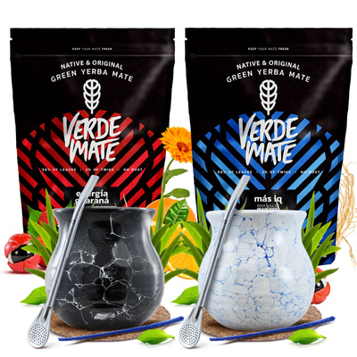 Juego de yerba mate para dos Bombilla Matero 1000g