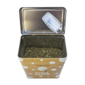 Yerbera – Lata metálica + Soul Mate Orgánica Menta Limon 0,5 kg