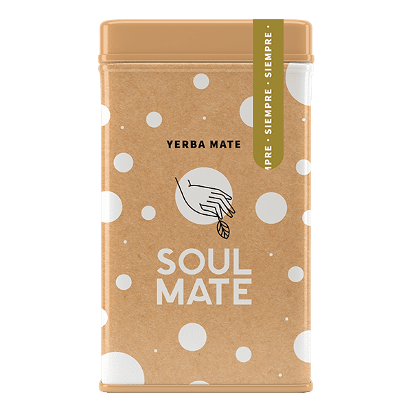 Yerbera – Lata metálica + Soul Mate Orgánica Siempre 0,5 kg