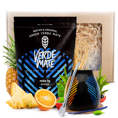 Set de regalo de Yerba Mate Verde Mate 400g 0,4kg Calabaza + Bombilla