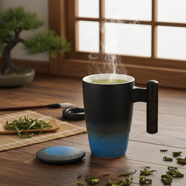 Taza de cerámica con tapa e infusor Mystea 300 ml