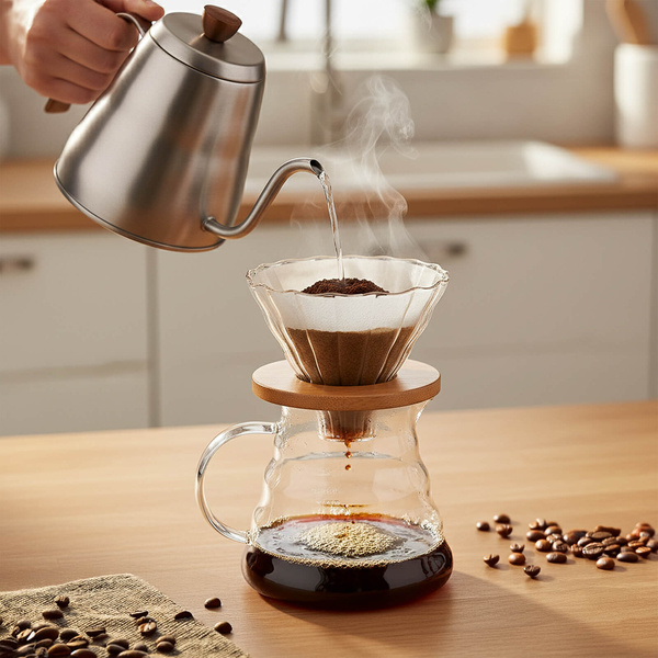 Set de preparación de café – dripper de vidrio y jarra