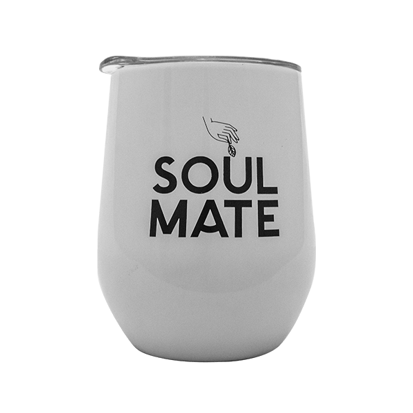 TermoLid – mate de acero inoxidable con tapa – Soul Mate (blanco) – 350 ml