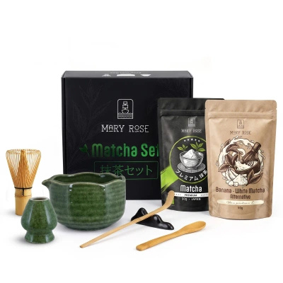 Set de regalo para Matcha Latte colorido: Matcha + White Matcha + accesorios