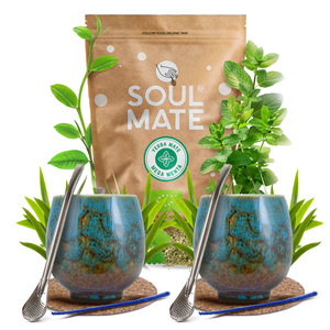 Set de Yerba Mate Soul Mate 500g 0,5kg 2x Calabaza + 2x Bombilla