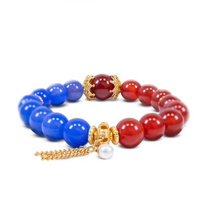 Pulsera con ágata roja y azul – Armonía