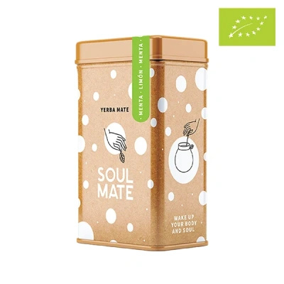 Yerbera – Lata metálica + Soul Mate Orgánica Menta Limon 0,5 kg