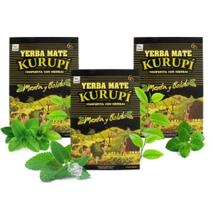 Set de yerba mate Kurupi Menta y Boldo 3x500g
