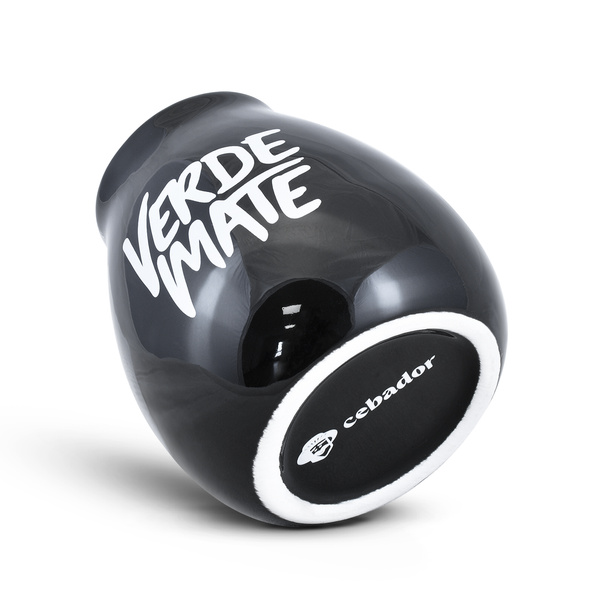 Calabaza de cerámica con "Verde Mate" logo - 350 ml - negra
