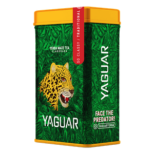 Yerbera – Lata con Yerba Mate Yaguar Elaborada 0,5 kg 