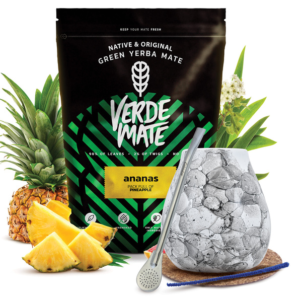 Set de Yerba Mate Verde Mate 500g 0,5kg Calabaza + Bombilla