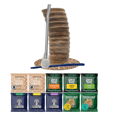 Set de Yerba Mate 10x50g Calabaza + Bombilla