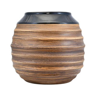 Calabaza de cerámica "Miel" - negra vidriada - 350 ml