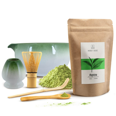 Juego para preparar té matcha: matcha 100g + accesorios