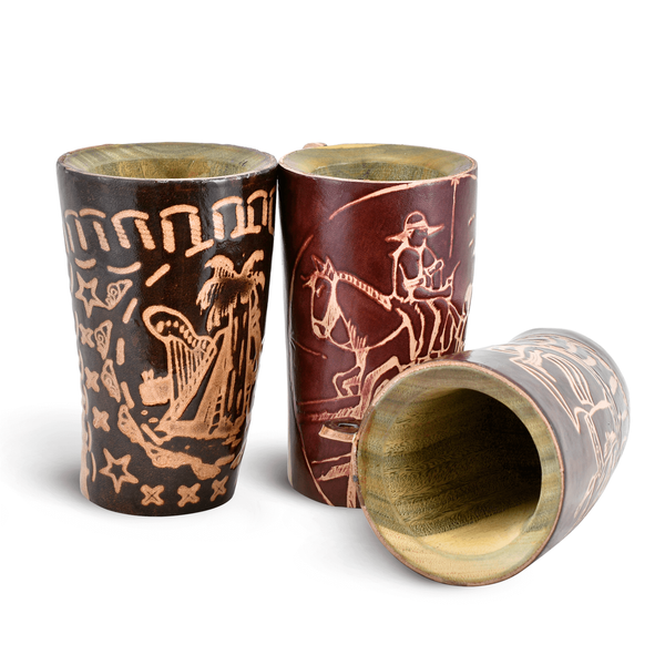 Guampa de palo santo - decorada 200 ml 