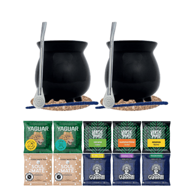 Set de Yerba Mate 10x50g 2x Calabaza + 2x Bombilla