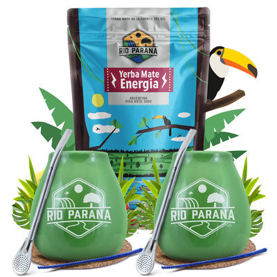 Yerba Mate Rio Parana set de inicio para dos 500g