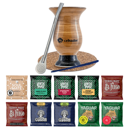 Yerba Mate Set 10x50g Calabaza Bombilla 500g