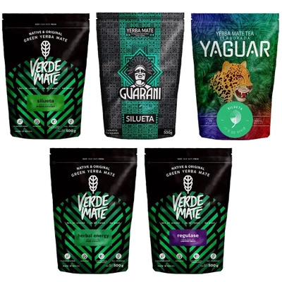 Set Yerba Mate Fitness Silueta varios sabores 5x0,5kg