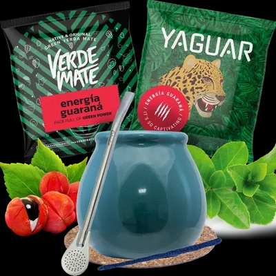 Yerba Verde Mate Matero Bombilla Accesorios Set