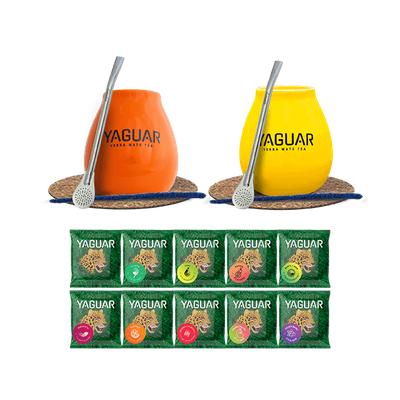 Set 500g Yerba Mate Yaguar 10x50g + Calabaza