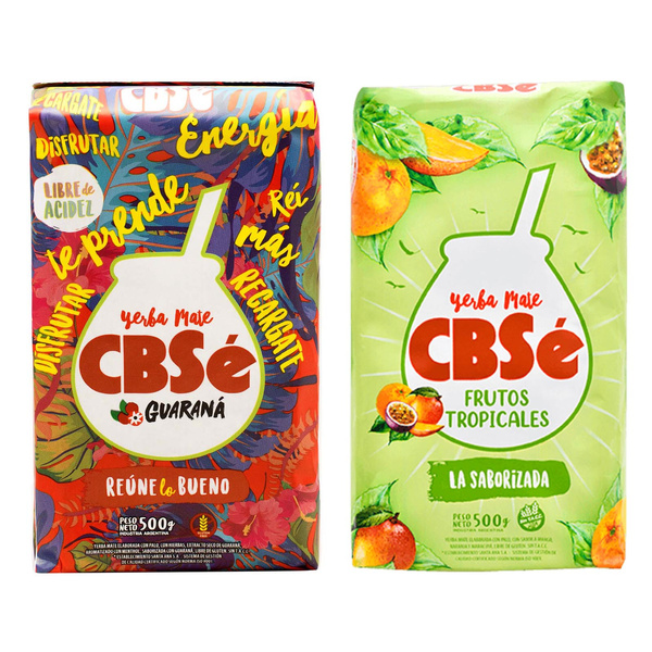Set de Yerba Mate 2 x CBSe Energia Guarana Frutos Tropicales 0,5kg