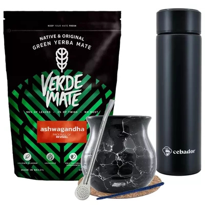 Yerba Verde Mate Ashwagandha 500g termo set