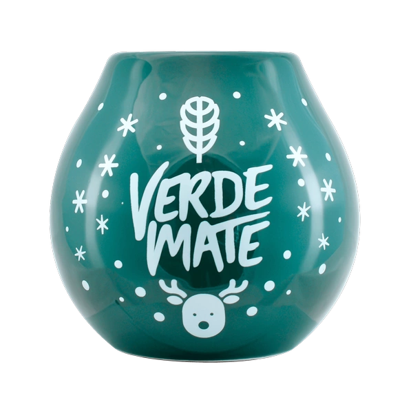 Calabaza de cerámica con el logotipo de Verde Mate - Winter Time 350 ml