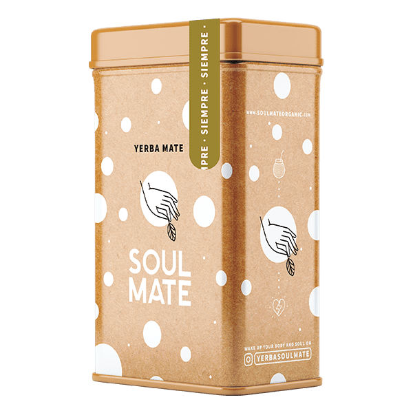 Yerbera – Lata metálica + Soul Mate Orgánica Siempre 0,5 kg