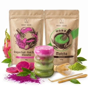 Set para Matcha Latte colorido: Matcha + Pink Matcha + accesorios
